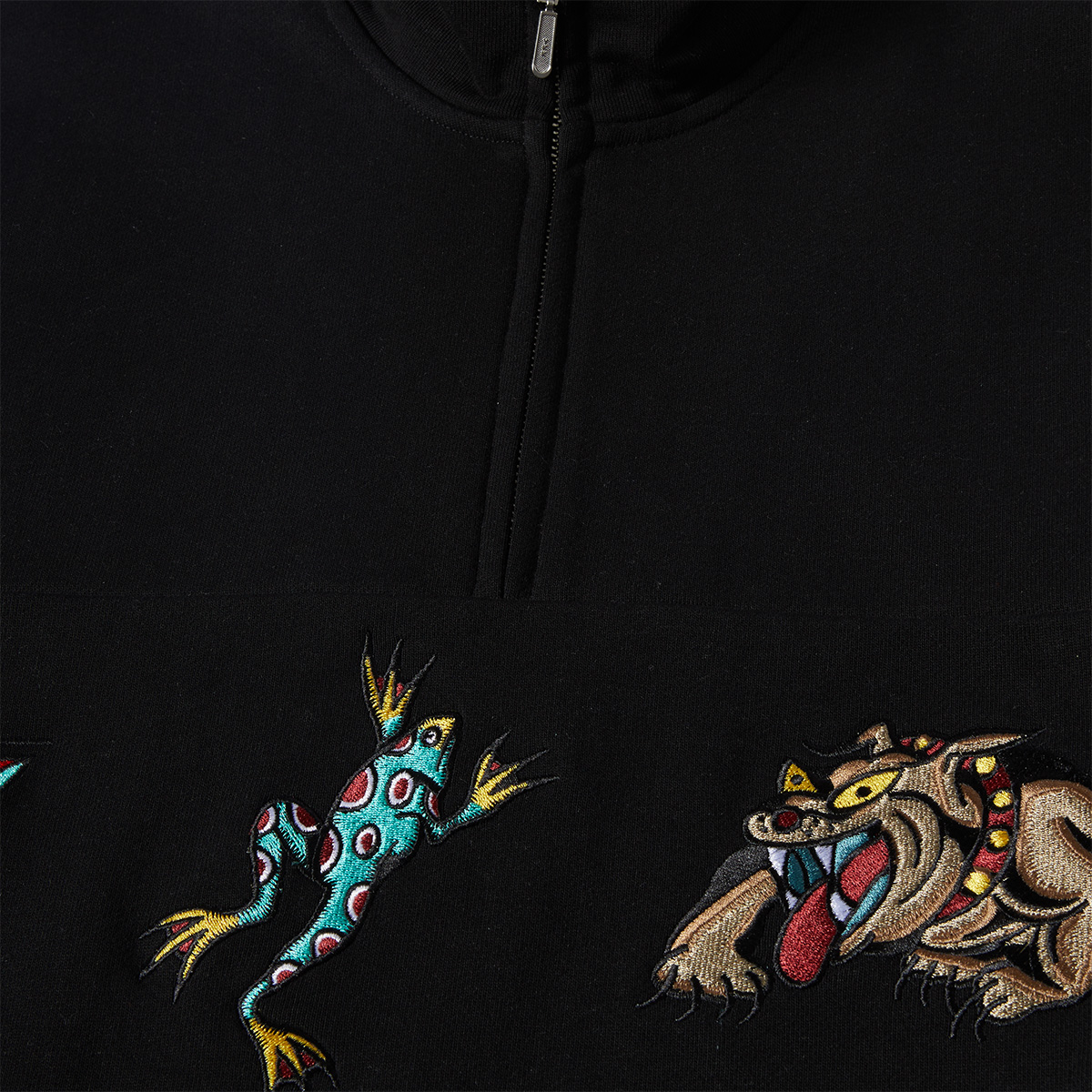 HUF Bledsoe Quarter Zip Fleece Sweater Black HUF Bledsoe Quarter Zip Fleece Sweater Black