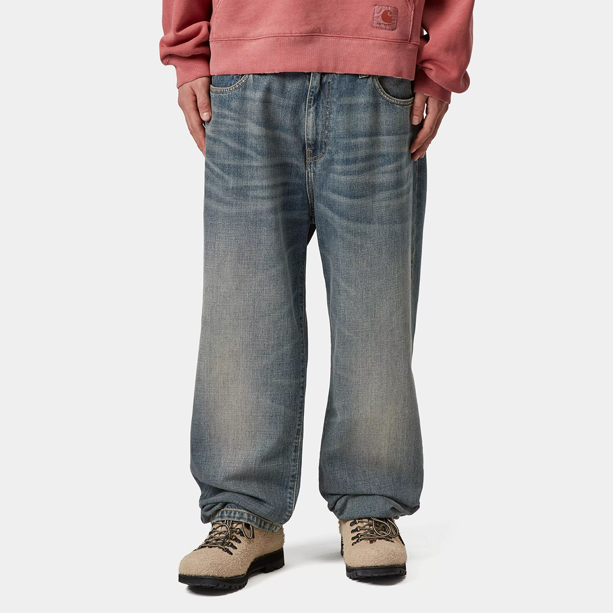 Carhartt WIP Aaron Pant Blue Worn Used Wash