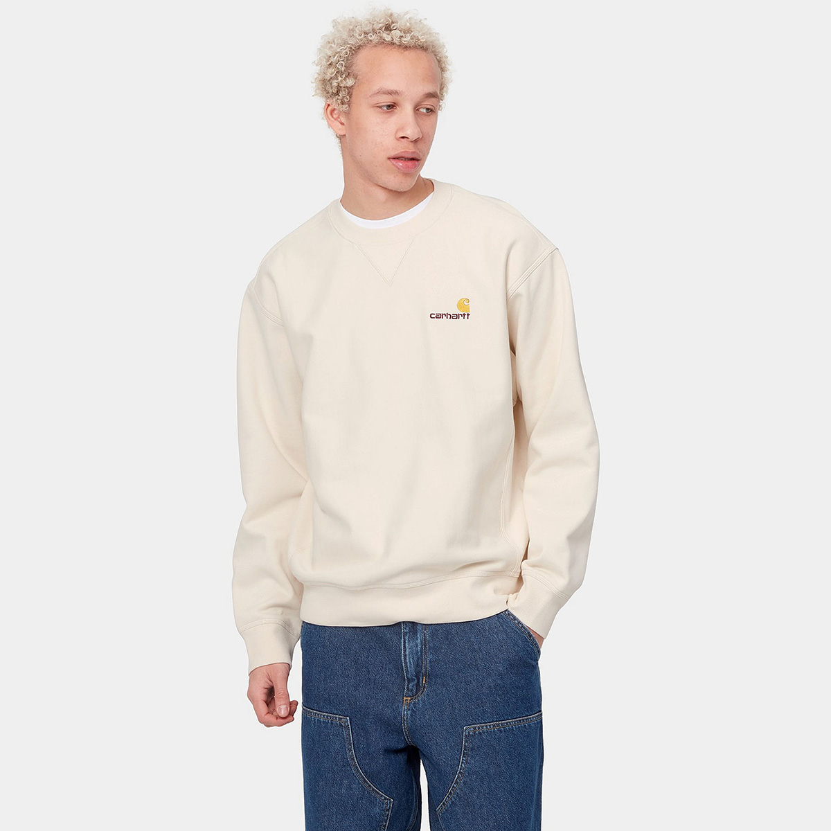 Carhartt WIP American Script Crewneck Sweater Natural Carhartt WIP American Script Crewneck Sweater Natural