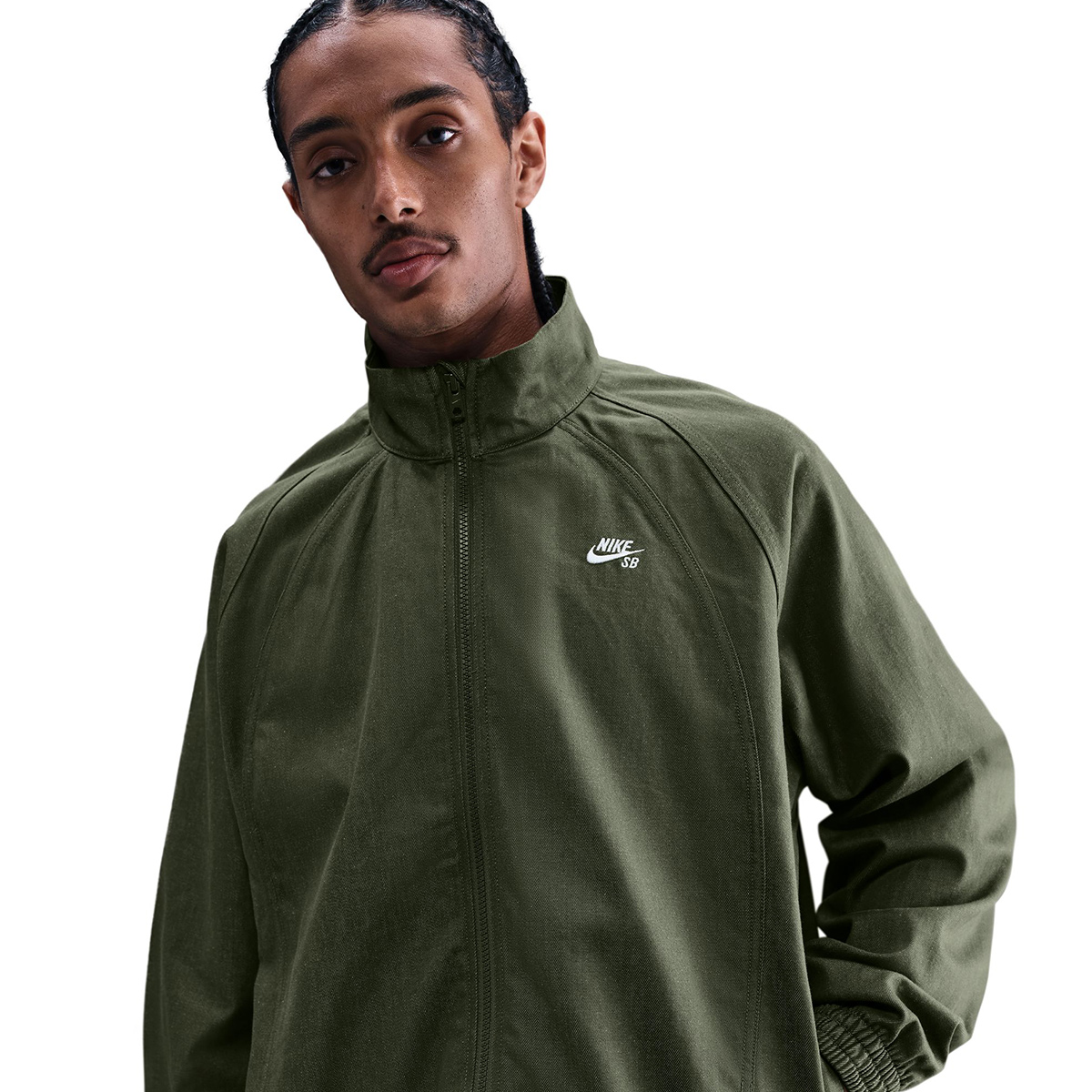 Nike SB Denim Track Jacket Medium Olive/White Nike SB Denim Track Jacket Medium Olive/White