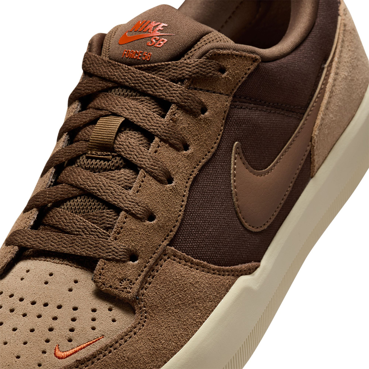 Nike SB Force 58 Baroque Brown/Mosswood Brown-Parachute Beige-Desert Khaki-Campfire Orange Nike SB Force 58 Baroque Brown/Mosswood Brown-Parachute Beige-Desert Khaki-Campfire Orange