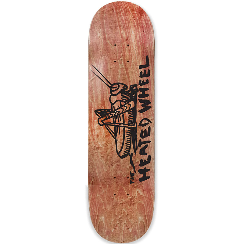 The Heated Wheel Grasshopper Skateboard Deck Woodstain 8.5
