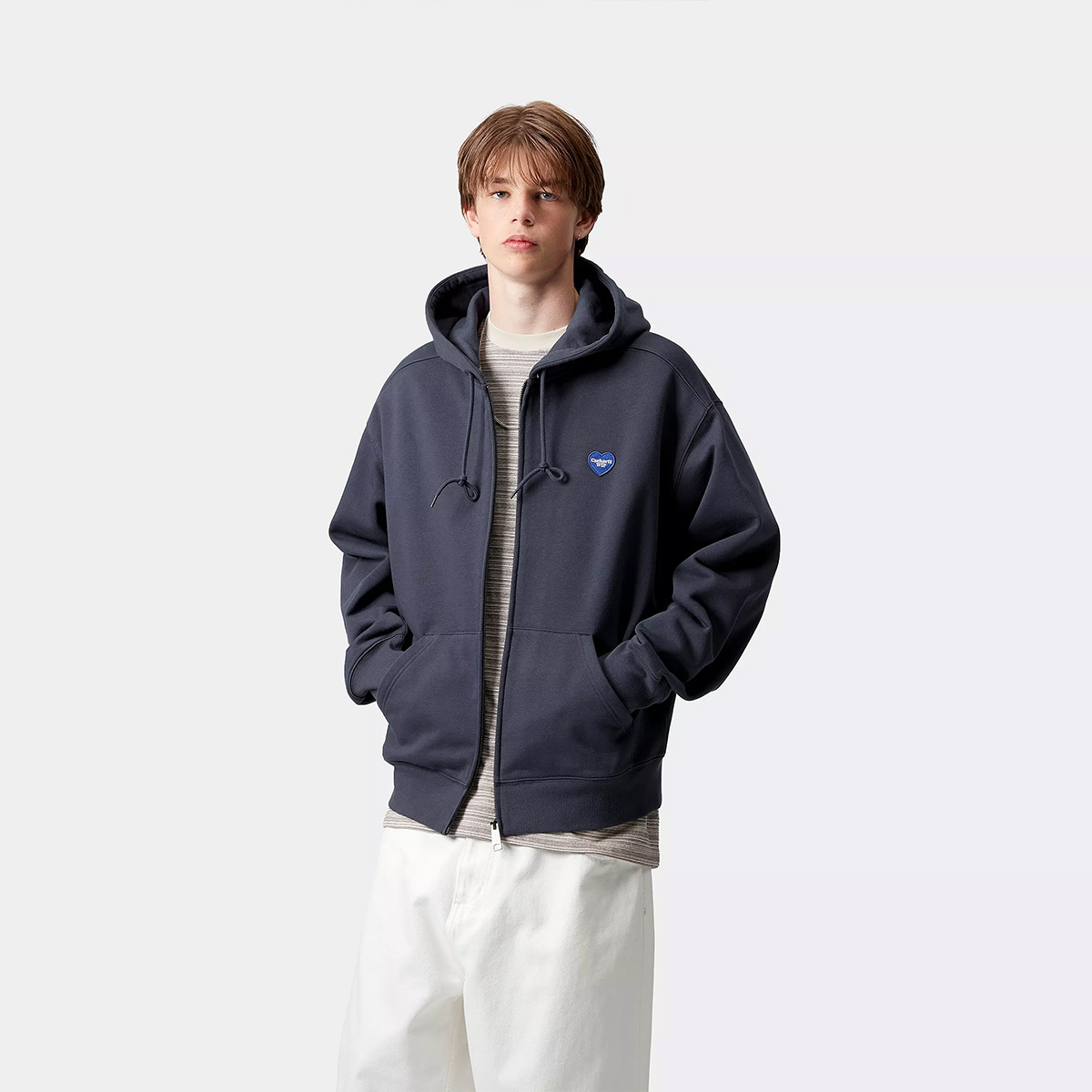 Carhartt WIP Heart II Hartt Hooded Sweater Jacket Blue