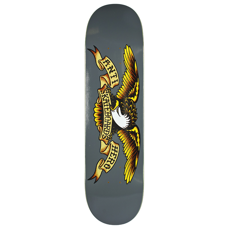 Anti Hero Classic Eagle Skateboard Deck Grey 8.25 Anti Hero Classic Eagle Skateboard Deck Grey 8.25