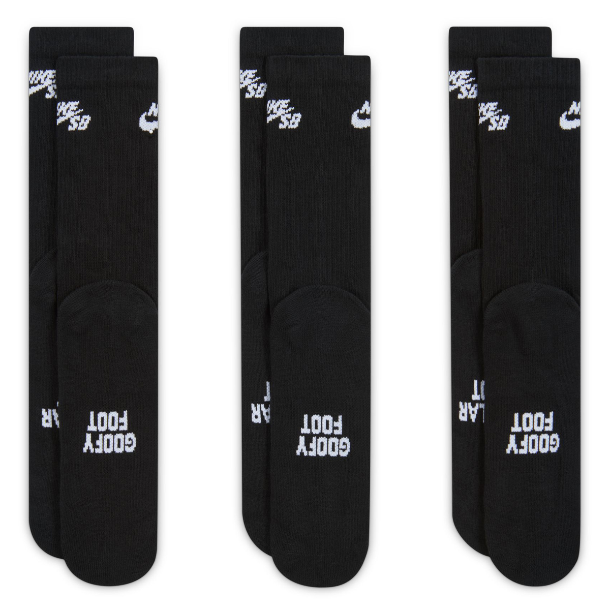 Nike SB Everyday Elevated Crew Socks 3-Pack Black/White