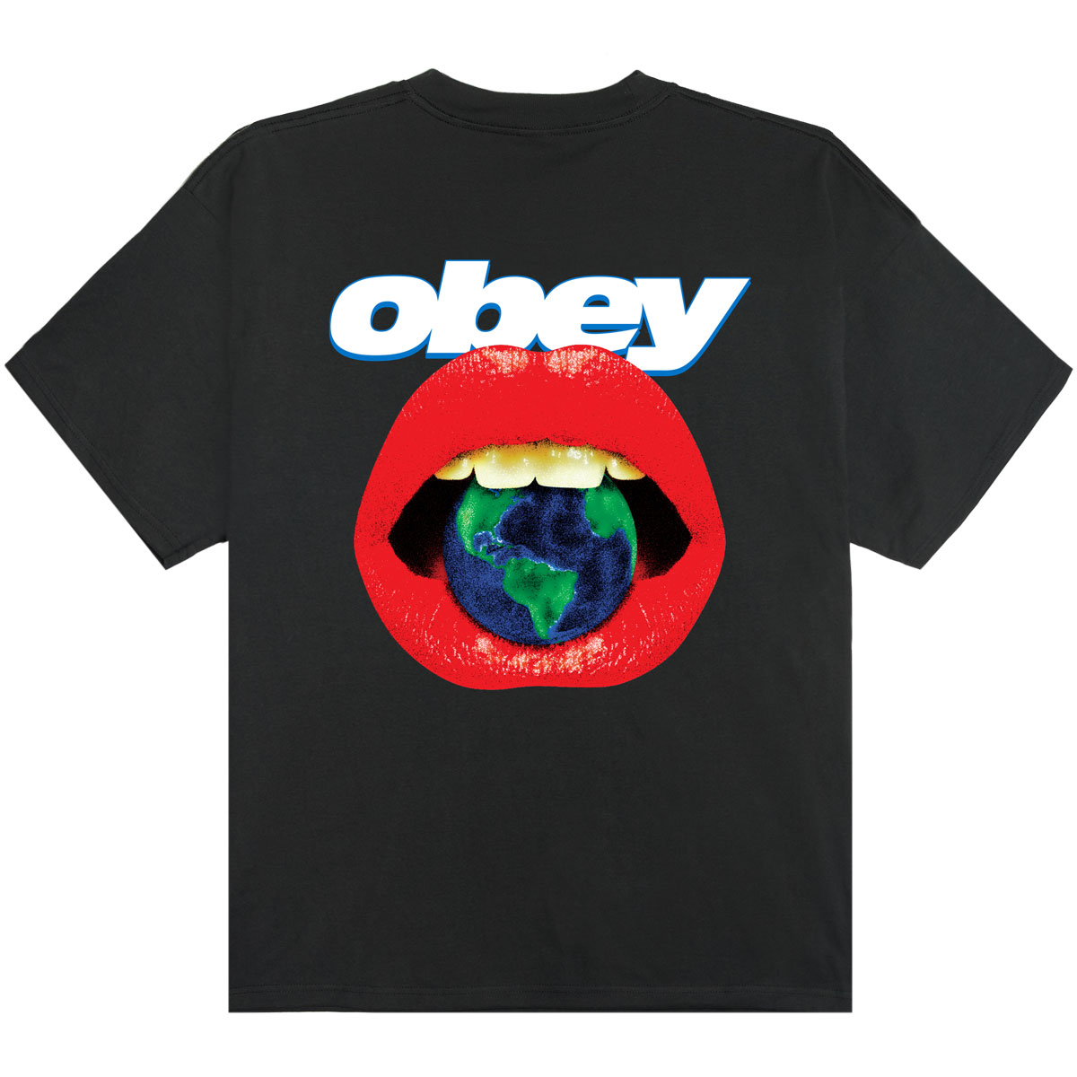 Obey Lips T-Shirt Vintage Black