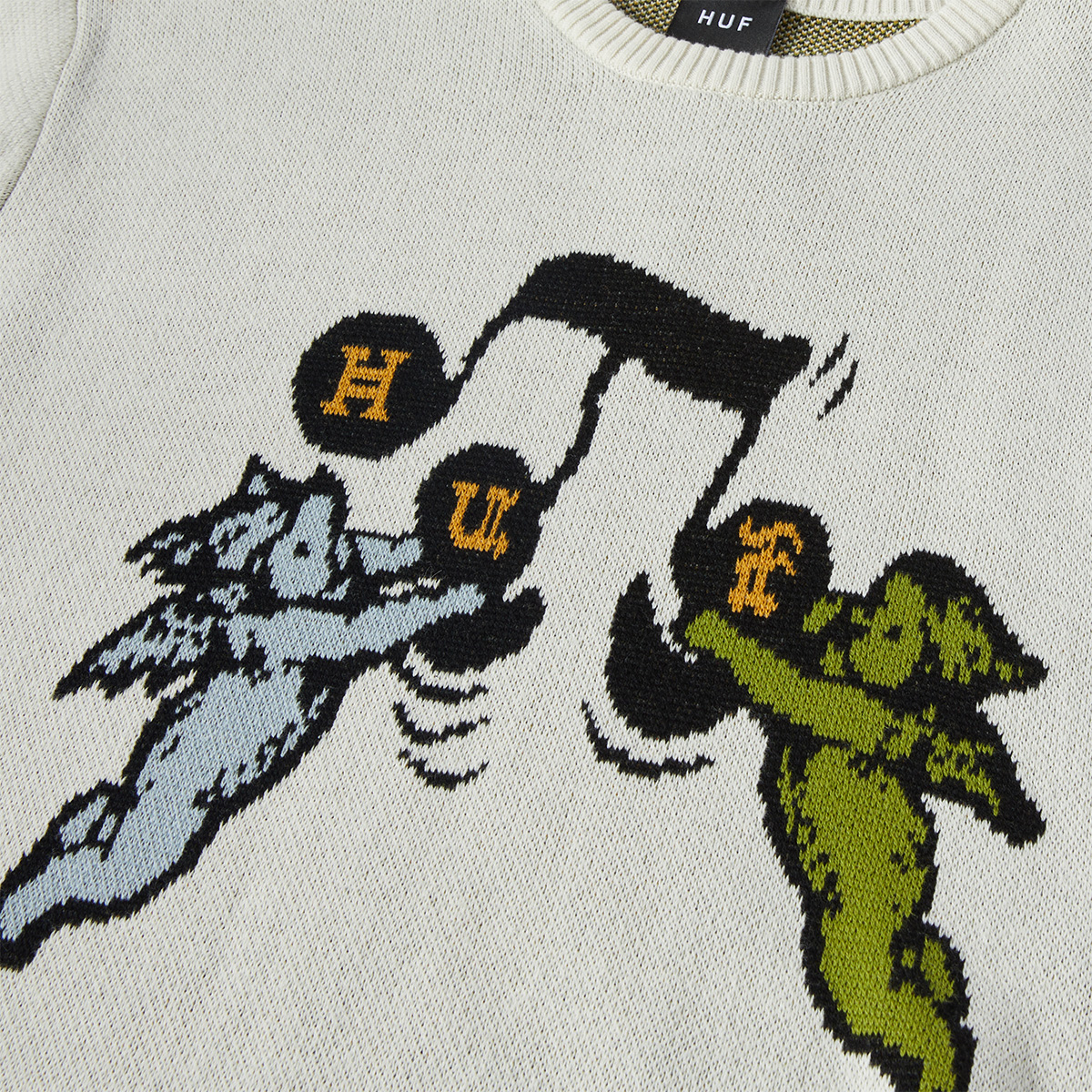 HUF Song Intarsia Sweater Linen HUF Song Intarsia Sweater Linen