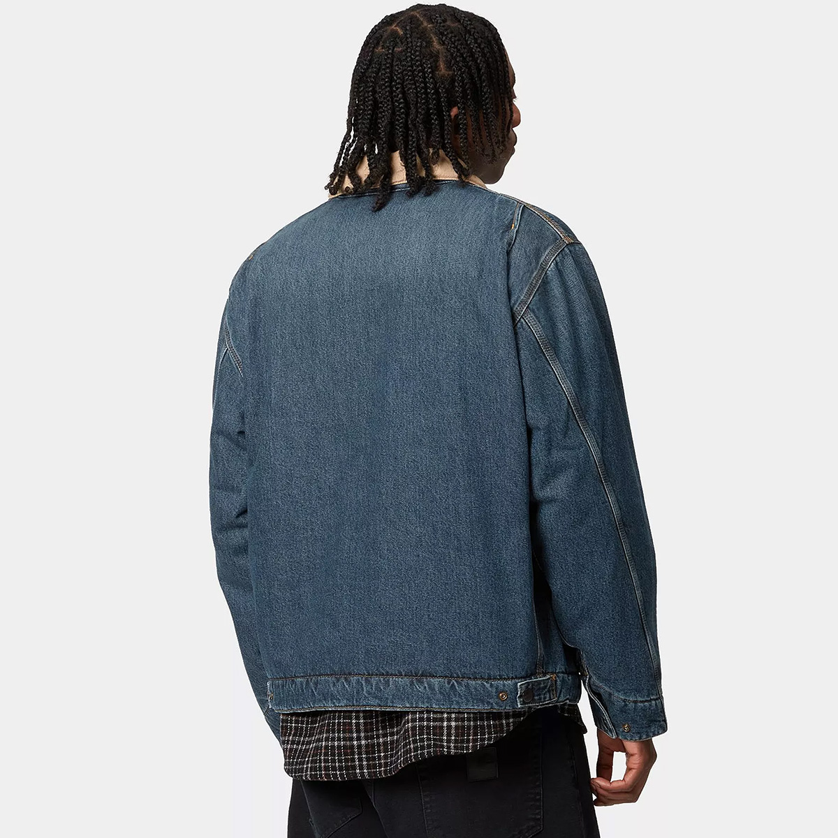 Carhartt WIP OG Detroit Jacket Blue/Dusty H Brown Worn Used Wash Carhartt WIP OG Detroit Jacket Blue/Dusty H Brown Worn Used Wash