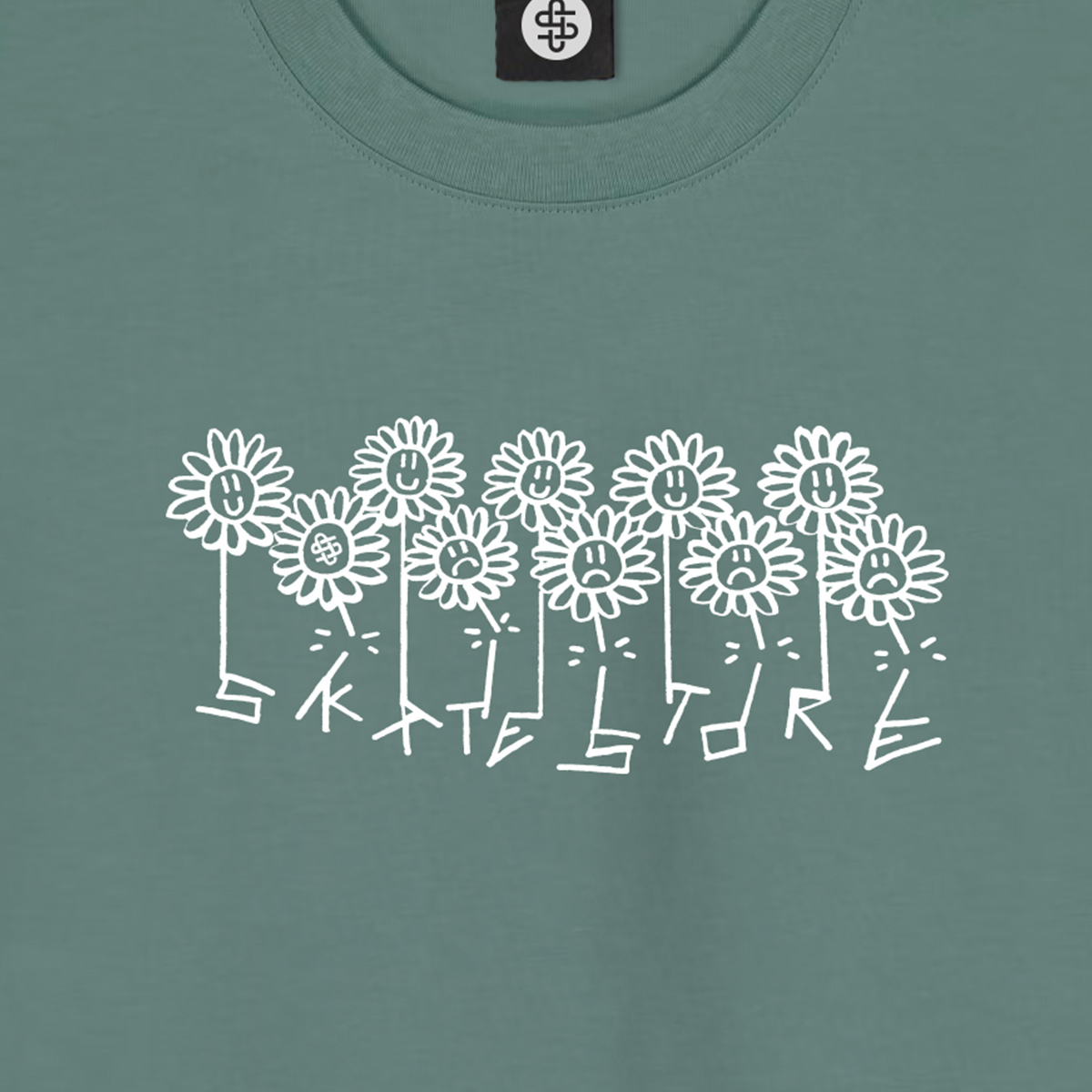 Skatestore x Woetoe Broken Stems T-shirt Sage Green