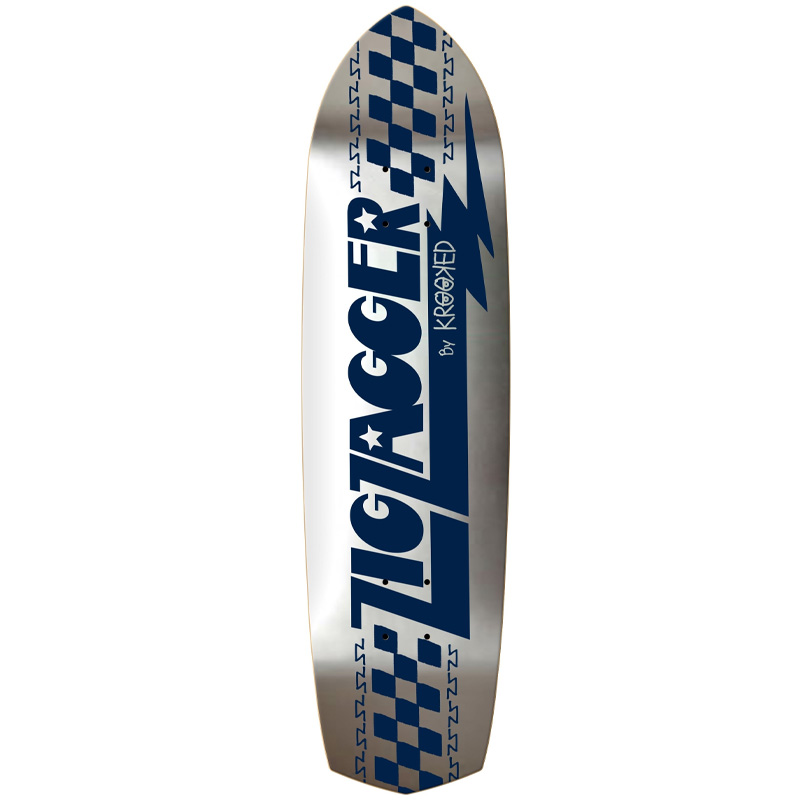 Krooked Zig Zagger Silver Foil Skateboard Deck 8.62 Krooked Zig Zagger Silver Foil Skateboard Deck 8.62