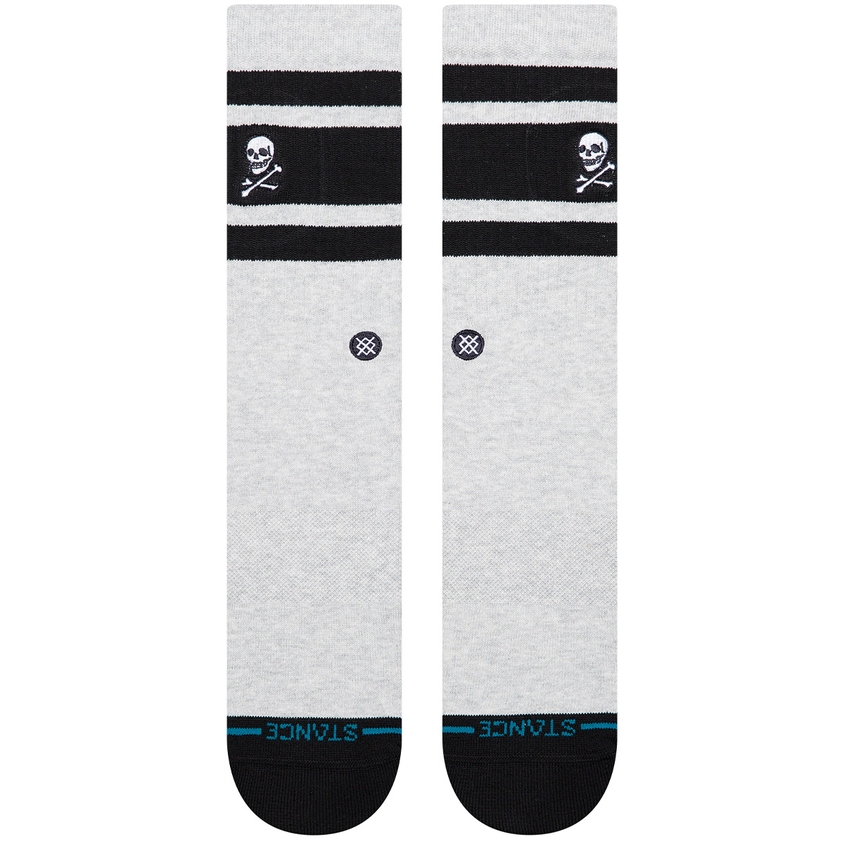 Stance Boyd Skull Crew Socks Heather Grey
