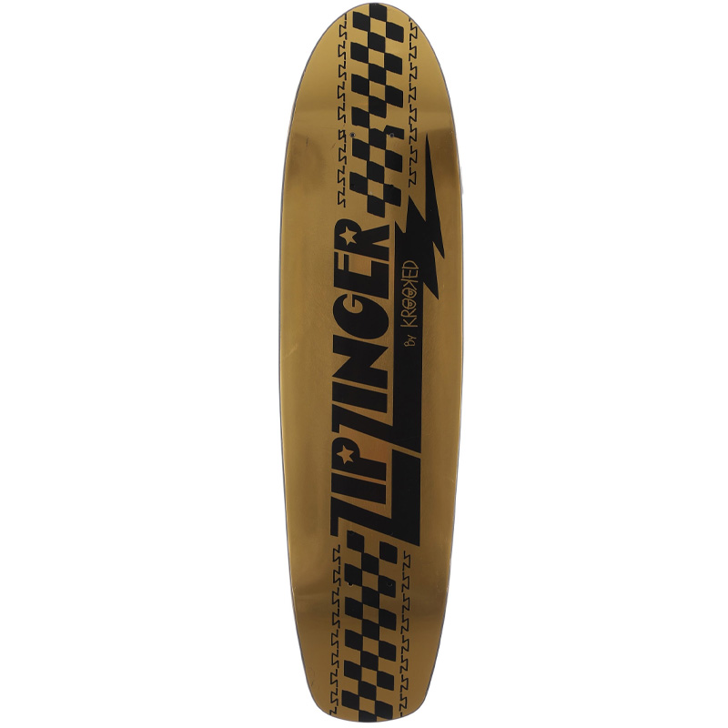 Krooked Zip Zinger Gold Foil Skateboard Deck 7.75 Krooked Zip Zinger Gold Foil Skateboard Deck 7.75