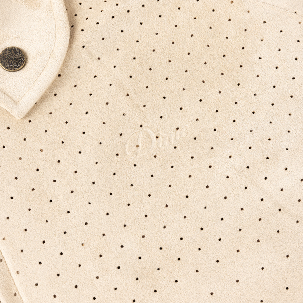 Dime Perforated Faux Suede Jacket Tan