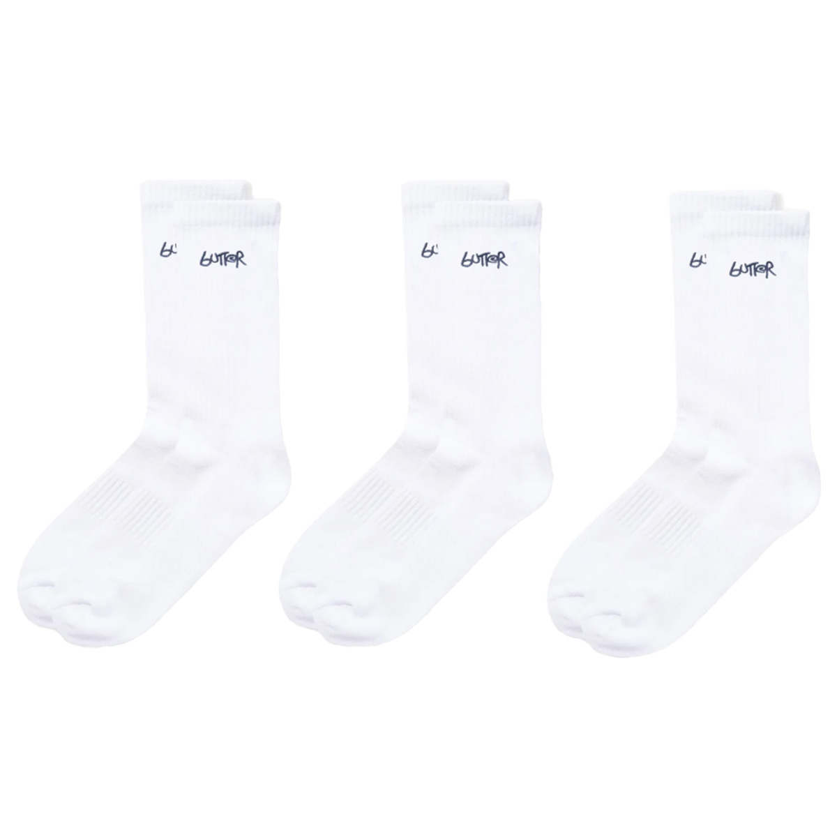 Butter Goods 3-Pack Basic Socks White