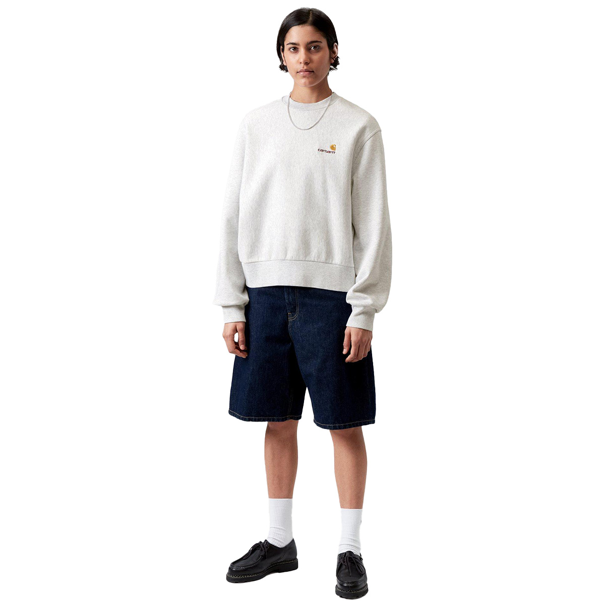 Carhartt WIP American Script Crewneck Sweater Ash Heather