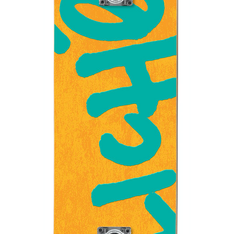 Cliché Handwritten First Push Complete Skateboard Orange/Teal 8.25