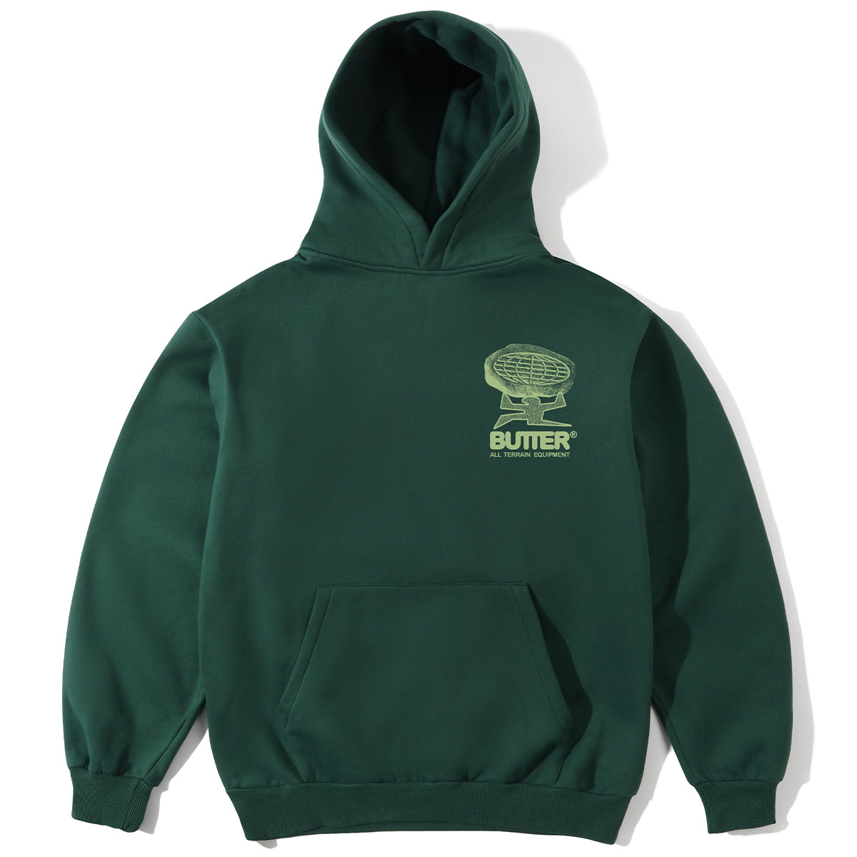 Butter Goods Terrain Pullover Hooded Sweater Bottle Green
