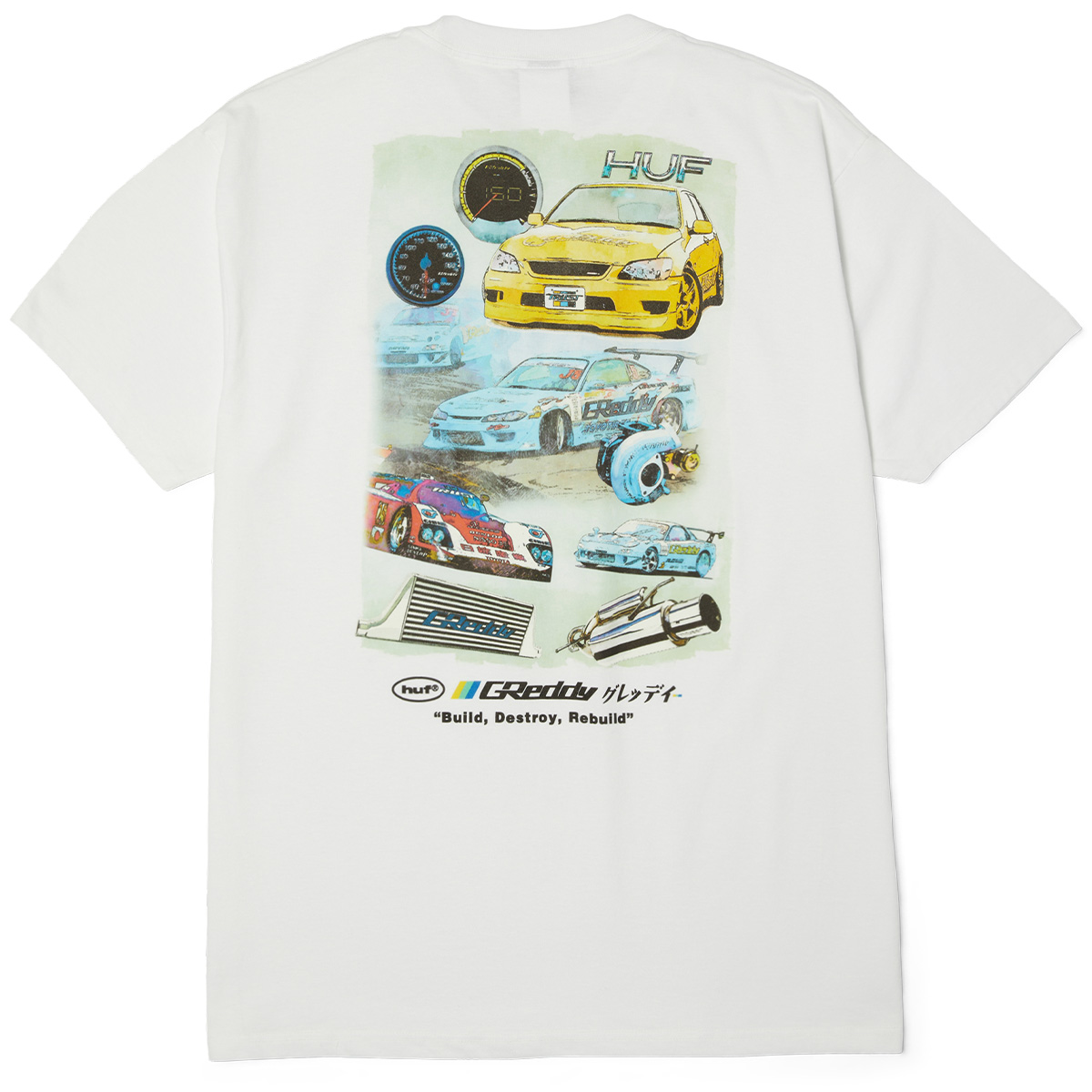 HUF x Greddy Parts T-Shirt White HUF x Greddy Parts T-Shirt White