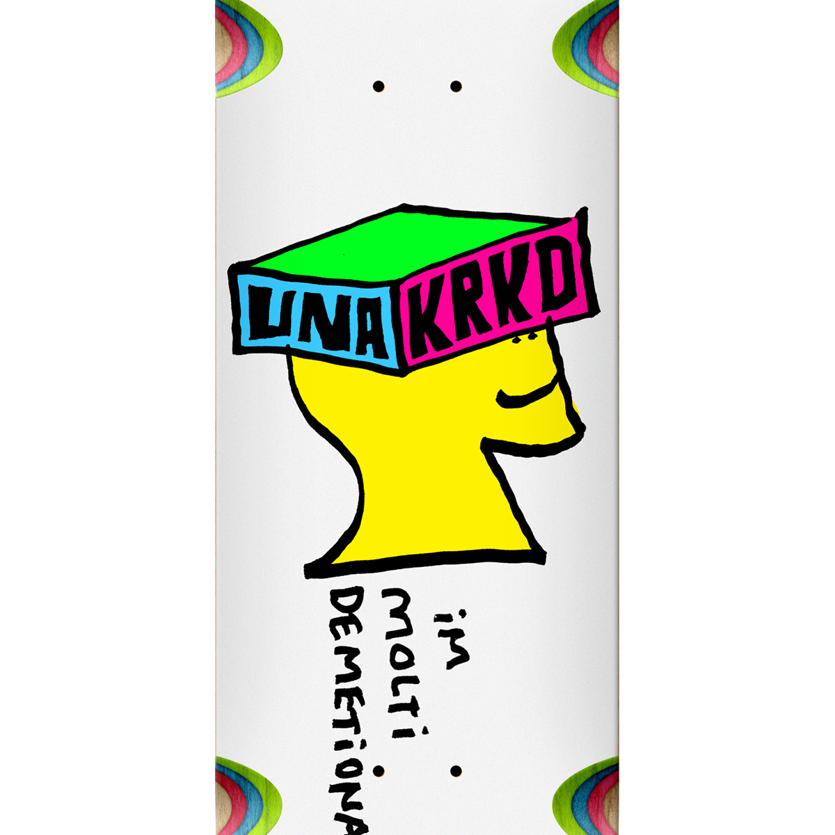 Krooked Una Molti Demetional Skateboard Deck White 8.28