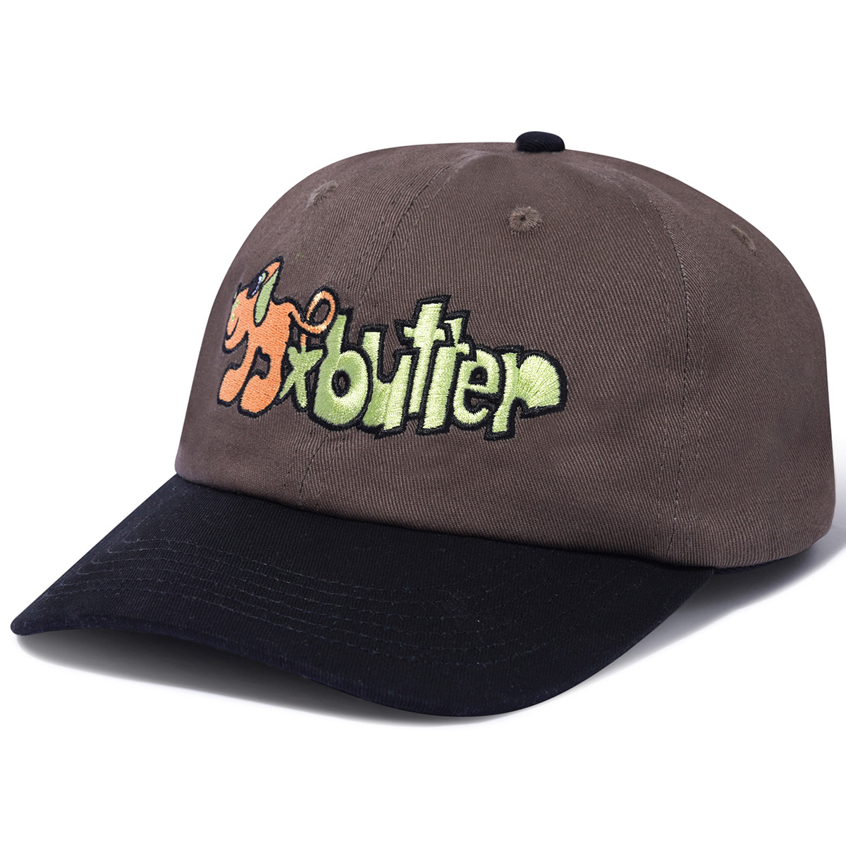Butter Goods Pooch 6 Panel Cap Brown/Black Butter Goods Pooch 6 Panel Cap Brown/Black