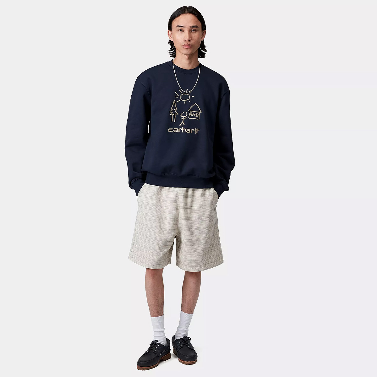 Carhartt WIP Masterpiece Sweater Air Force Blue/Dusty H Brown Carhartt WIP Masterpiece Sweater Air Force Blue/Dusty H Brown