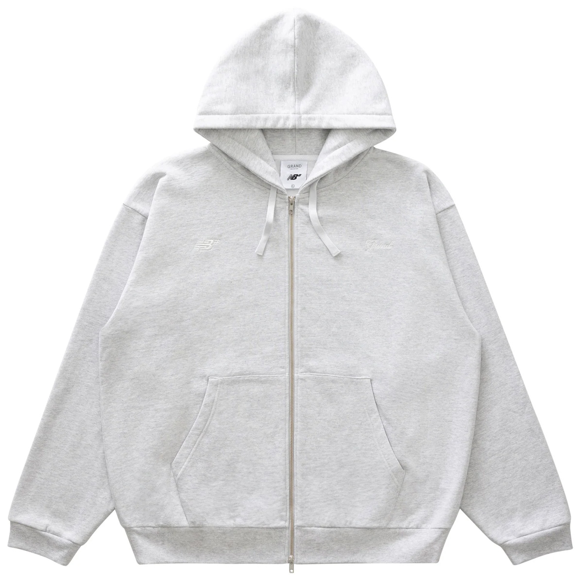 Grand Collection x New Balance Heavyweight Full Zip Hooded Sweater Grey Grand Collection x New Balance Heavyweight Full Zip Hooded Sweater Grey